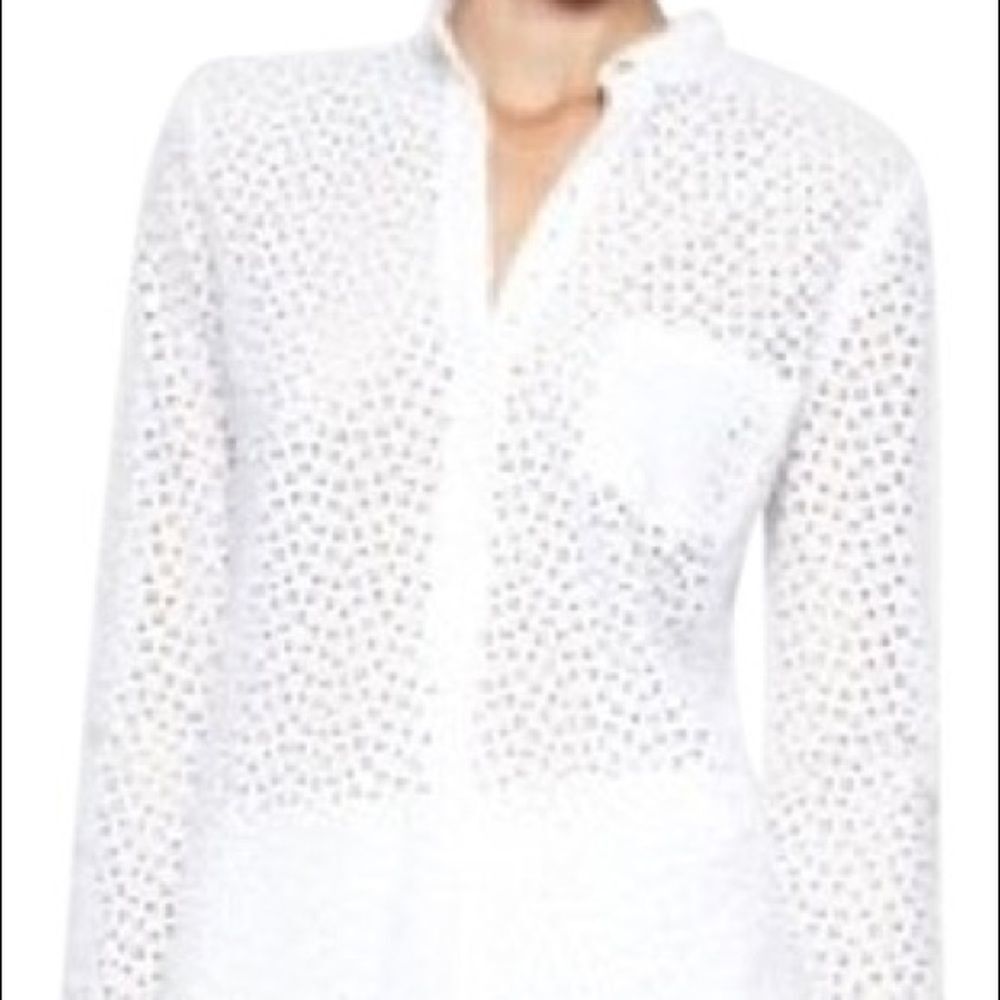 BCBG MaxAzria Lola BLACK Eyelet Blouse